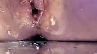 Dirty wife squirts wildly three times while fingering her juicy shaved pussy on video call