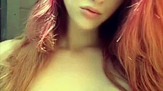 italian milf artemisia love smokes seductively with her huge natural tits