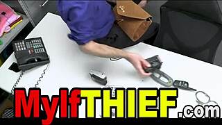pretty milf shoplifter, ready for backroom pussy destruction after catch?