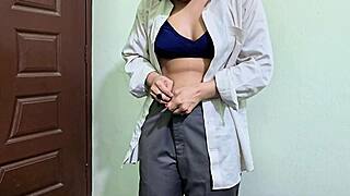 boss fucked his tight secretary pussy in office for cash lure