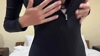 My Stepsister's Big Natural Tits Tremble as She Fingers Pussy in Close-Up Ecstasy