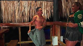 Stepsons best friend fucks me in backyard pool at night