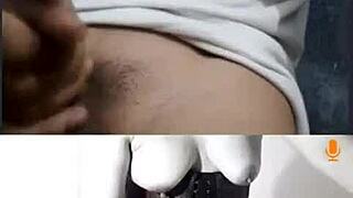 milf shoves huge dildo deep on public webcam chat