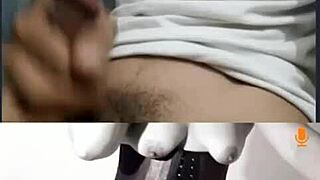 milf shoves huge dildo deep on public webcam chat