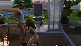Stranger sneaks in as emo milf teen reads bible in sims fantasy