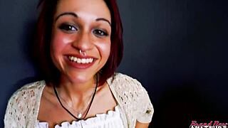 tattooed keyton nica coed plays hot brunette blowjob rimjob