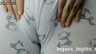 Rubbing Cameltoe Pussy Through Pajamas Gets Her Wet