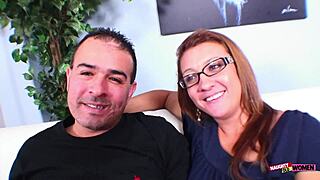 Curvy redhead patritia glasses smashed lover lars garage