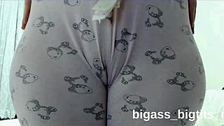 Chubby Amateur BBW Teases Cameltoe Before Pajama Masturbation Session