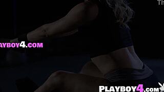 thick ass milf enjoys passion posing after workout and sexy striptease