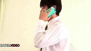 asian hotwife gives passionate blowjob in bedroom