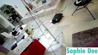 Lisa ann goes deeply inside british sophie dee dildo fucking