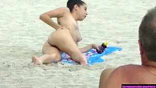 exhibitionist wife teases beach crowd