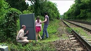 Kinky mature man shares his step daughter with his friend in public