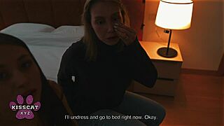 Step daughter sumiko smile rides step dad secretly before he cums inside step mom in shared hotel bed