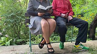 My Mother In Law Ignores Me And Makes Me Cum By Reading A Book And Jerking My Dick In The Park