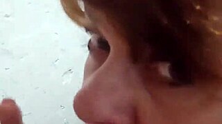 Brunette mature milf gives pov handjob and blowjob