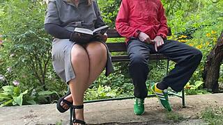 My Mother In Law Ignores Me And Makes Me Cum By Reading A Book And Jerking My Dick In The Park