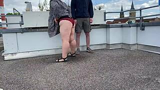 Plump mother in law pisses and splashes all over her legs