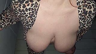 Fucked a milf in the kitchen and came on her big tits