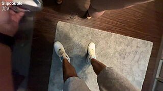i found a perfect cock in the furniture store - risky public handjob and doggy