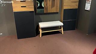 i found a perfect cock in the furniture store - risky public handjob and doggy