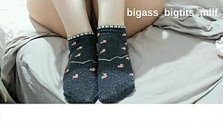 socks feet fetish ankle socks softcore solo play