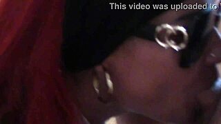milf in sunglasses swallows cock and cum on tongue