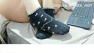 socks feet fetish ankle socks softcore solo play