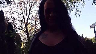 brunette latina wife risks public park sex