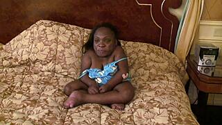 Black midget gets licked first