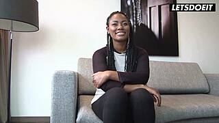 Ebony Milf Gets Hard Oil Tit Massage
