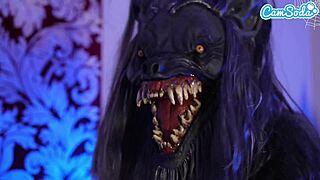 Tiny milf scared of wolf until massive bbc appears
