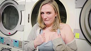 Risky Laundromat Creampie - Clara Dee Pov Titjob And Cowgirl