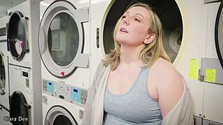 Risky Laundromat Creampie - Clara Dee Pov Titjob And Cowgirl