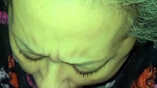 latina granny gives eye watering blowjob