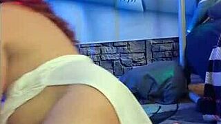 steffi white satin pussy dance