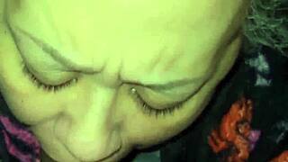 latina granny gives eye watering blowjob