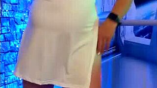 steffi white satin pussy dance