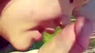 outdoor blowjob with asian milf