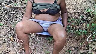Old aunty shows big natural tits outdoors in hottest viral homemade video!