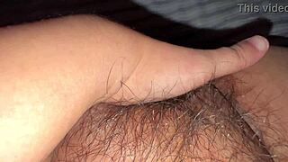 Horny Indonesian Wife Plays With Hairy Pussy