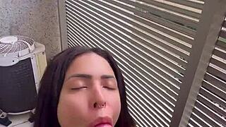 risky outdoor sex ends with deepthroat creampie