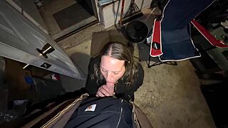 Sneaky garage fuck needs more from my mouth and pussy