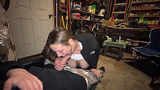 Sneaky garage fuck needs more from my mouth and pussy