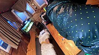 Green downjacket tease smoking humiliation and messy cum play preview