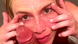 Behind the scenes rebel rhyder takes cum in her eyes