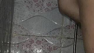 arab wife gets rough fucked in bathroom while husband works