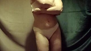 Esclave f does striptease then masturbates on camera