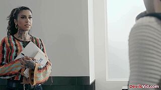 Teen and boyfriend fuck their milf tutor in threesome